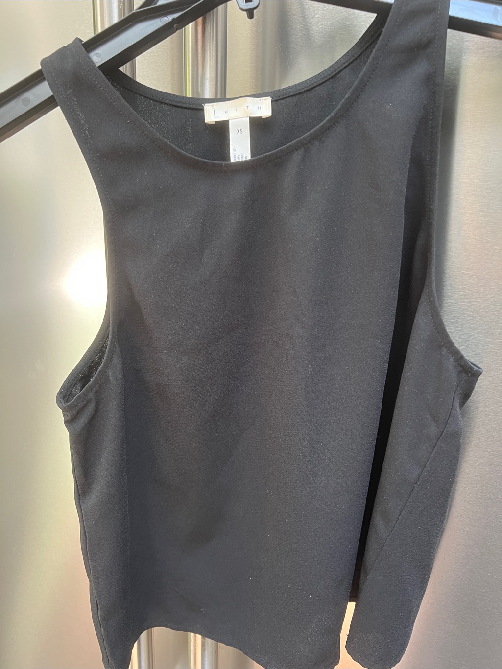 Leith Black Sleeveless Crop Tank Top - Xs